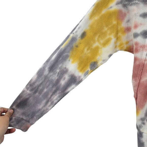 Anthro Pilcro Angie Mock Neck Waffle Top Tie Dye Women's Size XS Boho Hippie - Picture 5 of 9